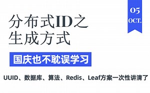 【细聊分布式ID】美团大佬花200分钟给你讲解分布式ID（生成方式之UUID、数据库、算法、Redis、Leaf方案）等一次性讲清楚了！