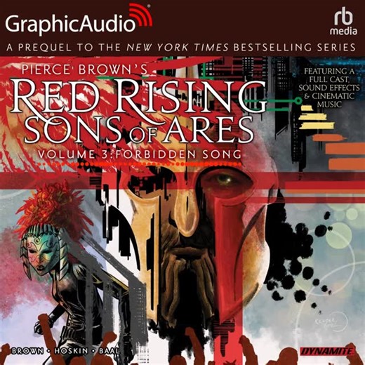GraphicAudio on Instagram: "Listen to a Graphic Audio sample from Red Rising: Sons of Ares By @piercebrownofficial and Rik Hoskin. His wrath left Arturius dead and set back Quicksilver’s dream of expanding exploration and human habitation to other stars. In Forbidden Song, Ares may not always be in control. But he has a plan — and it’s a doozy. FORBIDDEN SONG is one part Ocean’s 11, one part Les Miserable, and it sets the fuse for the Rising that Darrow will inherit. #redrising #sonsofares https