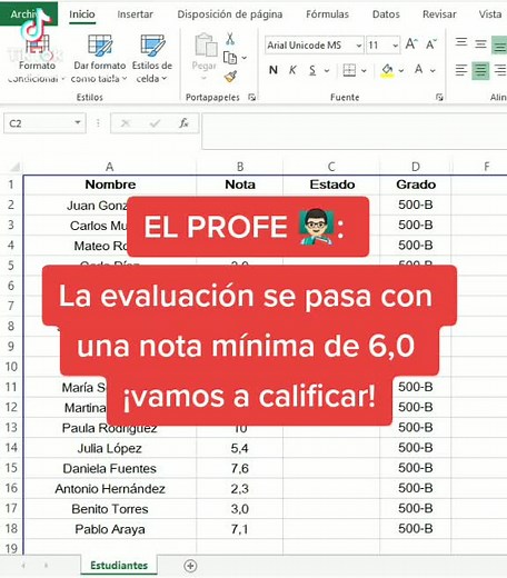 Califica más rápido en Excel con la función SI