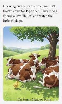 seart counting with a chicken on the farm