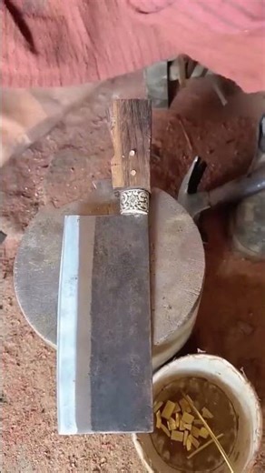 Fixing process of knife handle with copper nails