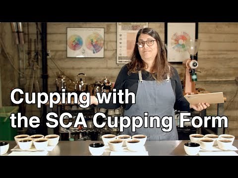 Cupping coffee with the SCA form