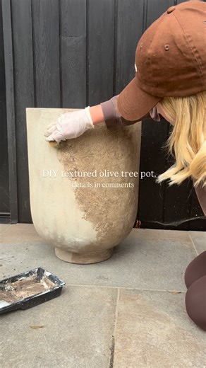 Joanna Fletcher on Instagram: "I’ve had so many request for my olive tree over the past 48 hours and how I made the planter so here’s a little tutorial . Comment ‘olive’ for the link. It’s currently in the Amazon prime day sale!! Also the rechargeable light to give it a glow up. Take an old planter Mixed paint, soil, water and plaster and dap - once dry and more layers. I’ll link the affordable olive tree in my stories - such a bargain for a 6ft Oliver tree - it’s currently in the sale too 🙌🏻 
