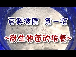 Homemade Liquid Fertilizer 1 ~Cultivation of Microorganisms~