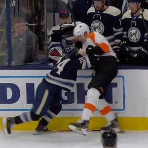 5’ 4” Nathan Gerbe levels Claude Giroux with a huge hit, then takes down 6’ 4” Travis Sanheim in a fight. Never tell someone they’re too small to play. | Hockey Players Club