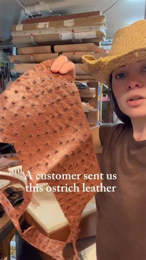Ostrich leather sent by our customer for his American IWB holster. Kahr K9 IWB Holster.