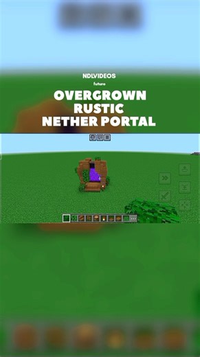 Minecraft 's build overgrown rustic nether portal #minecraft #shortvideo #gaming