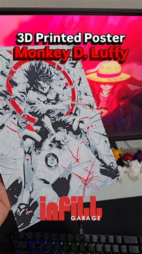 🏴‍☠️ The Monster Trio 🔥3D Printed Posters of Luffy, Zoro & Sanji #3dprinting #onepiece #luffy #zoro