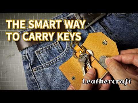 The ultimate way to carry Keys & Coins 🔑 Leather Key Fob Pattern