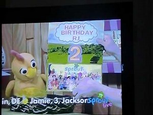 Rj's 2nd birthday card being aired on Sprouts Sunny Side Up Show.