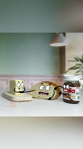 Will you choose - butter or nutella? 🤪 #cutelifedoodles #nutella #cartoontiktok #friends