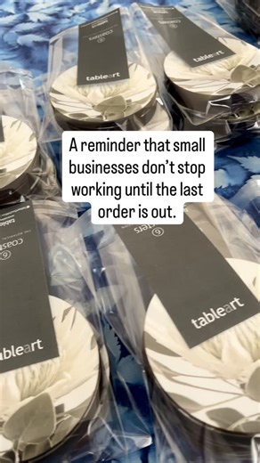 It has been a full-on week in the studio as we work through a wave of orders - the kind that reminds us how many homes our designs are heading into. Every product you see in this reel is sorted, checked, quality-controlled and packaged by hand, one piece at a time. Every pack of placemats and napkins, every coaster and lantern is handled individually, checked, finished and packed by us. No mass production. No shortcuts. Just the slow, steady work of making something well. Made in small batches. 