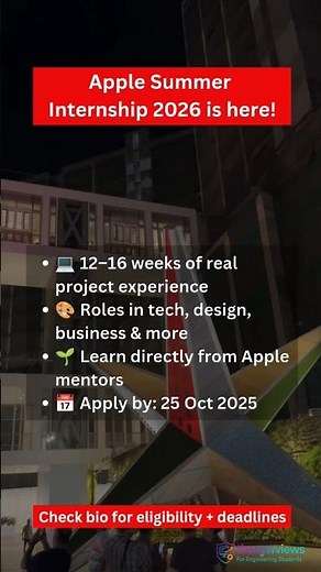 🍏 Apple Summer Internship 2026 | Work with the Tech Giant | Apply Now