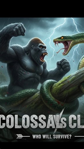 Anaconda vs King Kong ‼️ Epic Jungle Battle for Survival! #viral #shots #facts