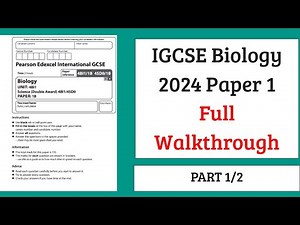 Edexcel IGCSE 2024 Biology Paper 1 Walkthrough (4BI1/1B) [PART 1/2]