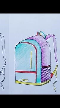 How to draw a school bag | Backpack drawing easy