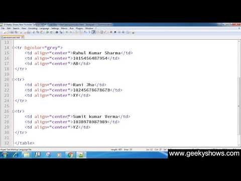 47. How to Change Table Cell Color in HTML (Hindi)