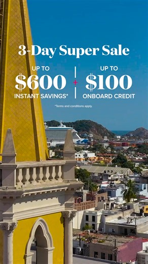 Don’t get left on the sidelines! Tackle your travel plans and book now with up to $600 instant savings and up to $100 onboard credit | Princess Cruises