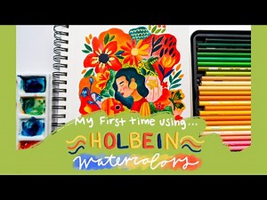 My first time using Holbein Artist's Watercolors!