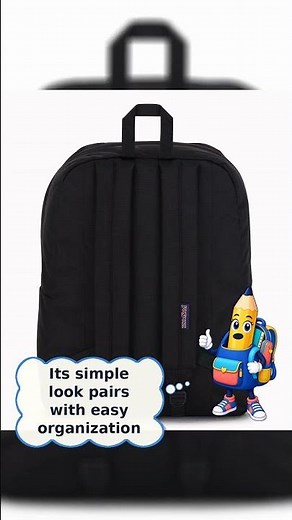 JanSport SuperBreak Black Backpack: Sleek Style Meets Simple Function