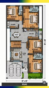 This 30'x60' lot isn’t just spacious—it’s a dream come true for families. With four generous bedrooms, well-thought-out bathrooms, a wide-open living area, and a modern kitchen–dining layout, this 2400 sq ft home offers ultimate comfort and flow. Add in dedicated car parking, and you’ve got a home that offers both convenience and luxury. Designed for maximum living space and efficient circulation, it’s perfect for those who want room to grow without compromising on style. #4BHKHousePlan #30x60Ho