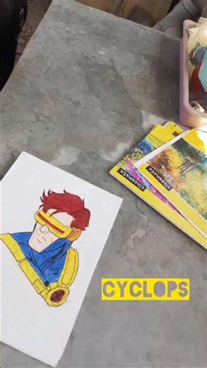 CYCLOPS ART 🎨🖌️ #cyclopsdrawing #superherodrawing #xmen97 #shorts #artshorts #drawingshorts