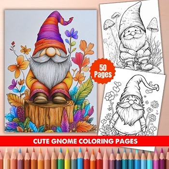 50 Gnome Coloring Pages - Kids & Adults Holiday Activity