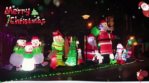 8FT Christmas Inflatable Santa Claus Outdoor Decorations, Inflatable Santa with Xmas Tree Built-in LED Lights, Blow Up Yard Decorations for Holiday Xmas Party Indoor Garden Lawn