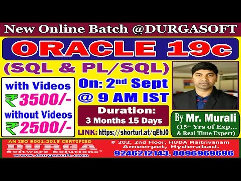 ORACLE 19c Online Training @ DURGASOFT