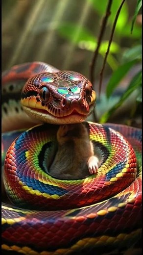 This Snake Shines Like a Rainbow 🌈🐍