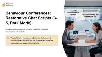 Behaviour Conferences: Restorative Chat Scripts (3-5, Bright) (Google Slides +