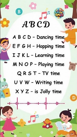 ABCD dancing time rhyme for kids | Poem for kids in English | Learn with smile
