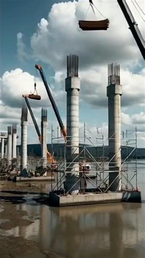 Mega Bridge Construction Timelapse | Amazing Engineering #timelapes #aishorts #aivideo