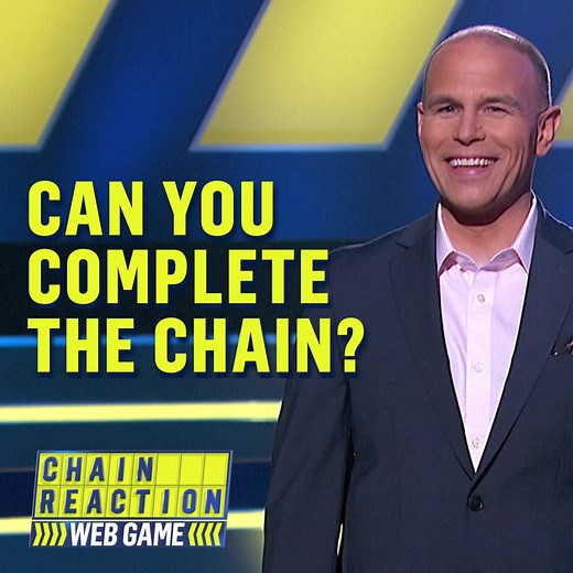 Can you complete the chain? Play Chain Reaction from your own home with the new Chain Reaction web game. Head to the link below to start your game. https://www.gameshownetwork.com/games/chain-reaction-game Chain Reaction with Dylan Lane, All New Weeknights at 5p | Game Show Network