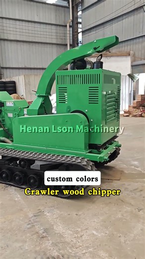 55HP Diesel Track Wood Chipper | Custom Green Drum Chipper for Forestry Work #woodchipper