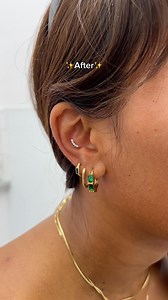 What piercing are you itching to get next? 💚 Let us know! #earstyling #earpiercing #earpiercings #earpiercingideas #piercings #piercing #newpiercing #piercingaddict #earstack #curatedear #conch #conchpiercing #tragus #traguspiercing | Lulu Ave Jewelry • Styling • Piercing