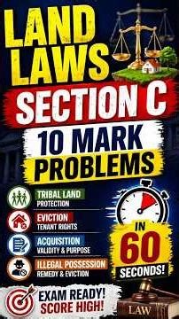 Land Laws ⚖️ Section C | 10 Mark Problem Answers in 60 Sec 🔥 | IRAC Method | Exam Ready