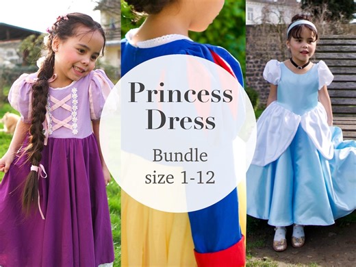 Princess Dress Sewing Pattern Bundle: Toddler & Child Sizes 1-12 (PDF) | Over 30 Designs - Etsy