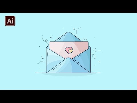 How to draw an open Envelope illustration | Adobe Illustrator Tutorial