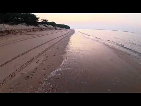 4K Full Hd Sunset Beach walk | original natural ocean sound #sea #beach #beachwalk #sunset