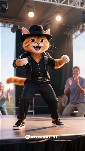 Moonwalk Cat Dancing to the Michael Jackson Beat! 🕺🐱 #michaeljackson #catshorts #catdancing