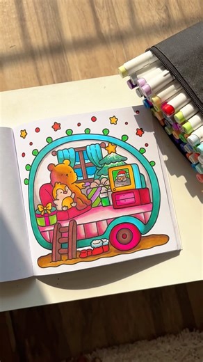 22/45 sparkly coloring #cozychristmas #artshorts #artvideos #arthacks #drawinghacks #adultcoloring