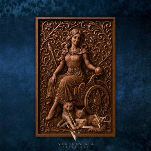 Norse Goddess Relief STL | 3D CNC Wall Panel | Mythology Woman Carving | Viking Goddess Art | Aspire & Carveco STL - Etsy