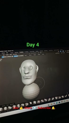 sculpting day2 #3d #blender #3danimation #3dart #3dcartoon #3dcartoon #3dmodeling