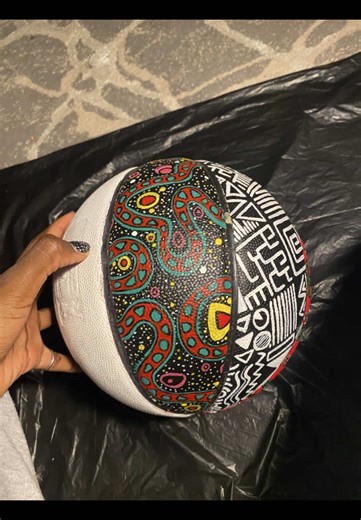 Acrylic Painting: Basketball Theme in Ankara Style