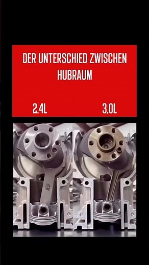 Der unterschied zwischen 2,4L und 3L Hubraum #technik #motoren #education