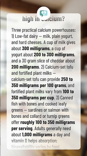 What are the top 3 foods high in calcium?