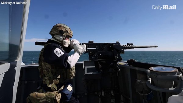 HMS Dauntless unleashes hell on drones during a live-fire drill