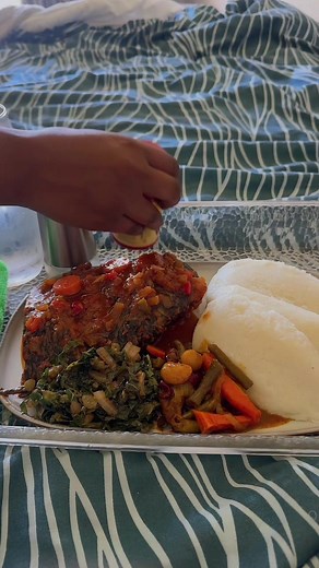 Pap&Talapia fish stew ,with some bean salad n kale 🥬