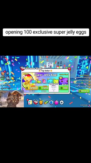 hatching 100 super jelly eggs in pet sim 99 #petsim #petsimulator #roblox